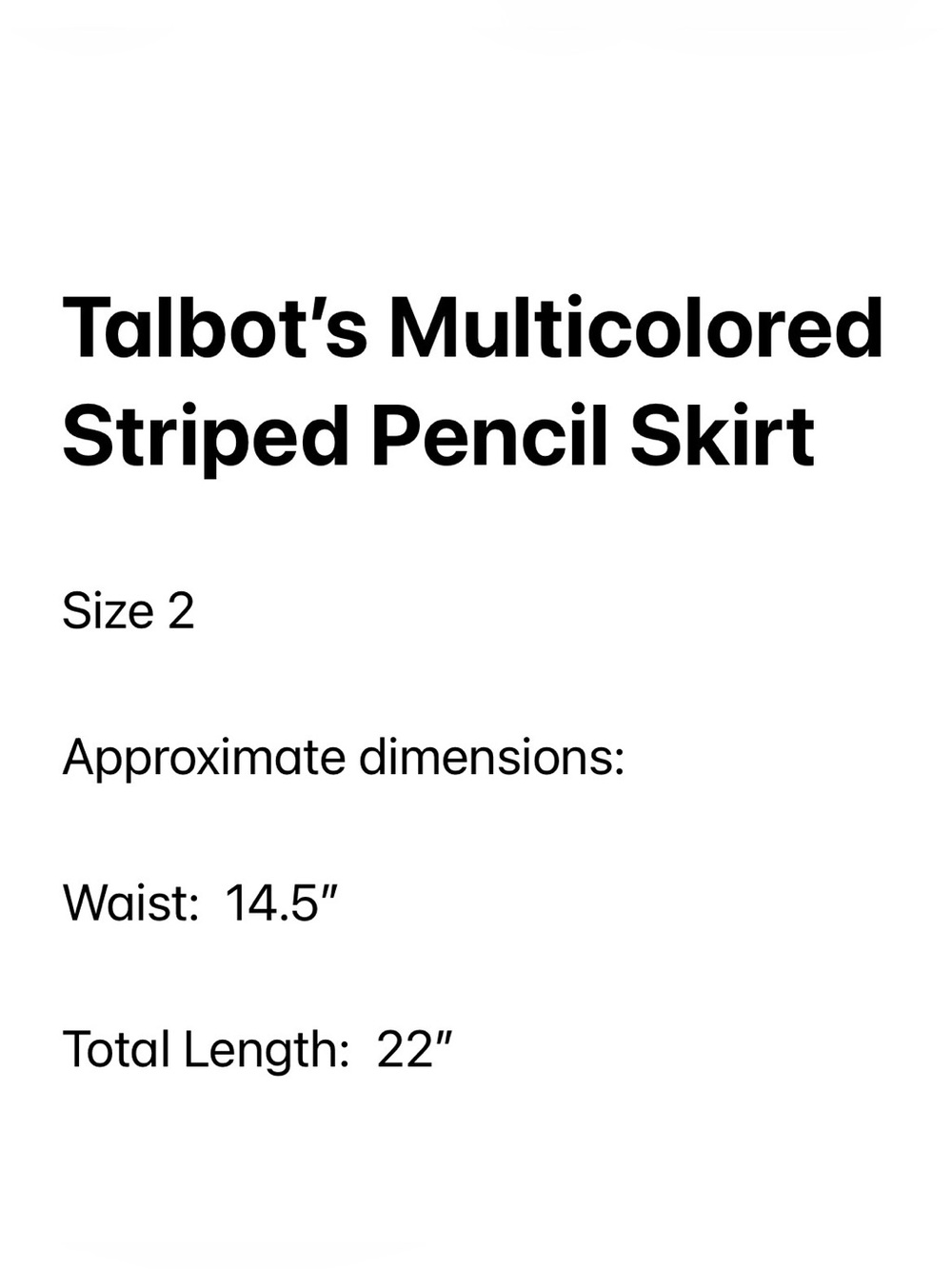 Talbot’s Striped Pencil Skirt Size 2 - Picture 8 of 8